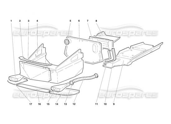 a part diagram from the Lamborghini Diablo parts catalogue