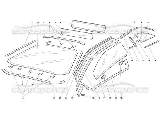 a part diagram from the Lamborghini Diablo parts catalogue