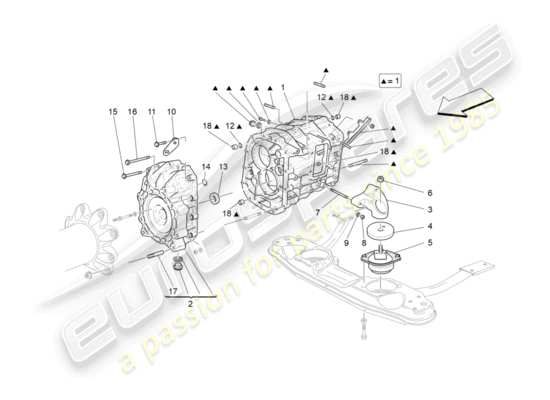 a part diagram from the Maserati Granturismo Sport parts catalogue