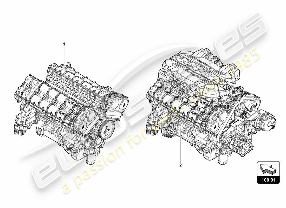 Lamborghini Centenario Coupe (2017) engine Parts Diagram