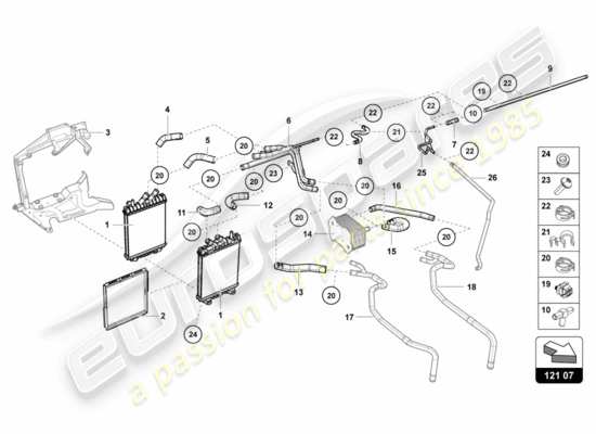 a part diagram from the Lamborghini Centenario parts catalogue