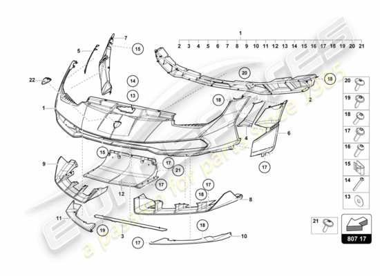 a part diagram from the Lamborghini Centenario parts catalogue