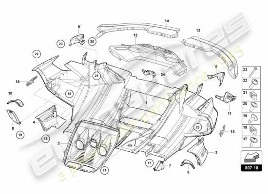 a part diagram from the Lamborghini Centenario parts catalogue