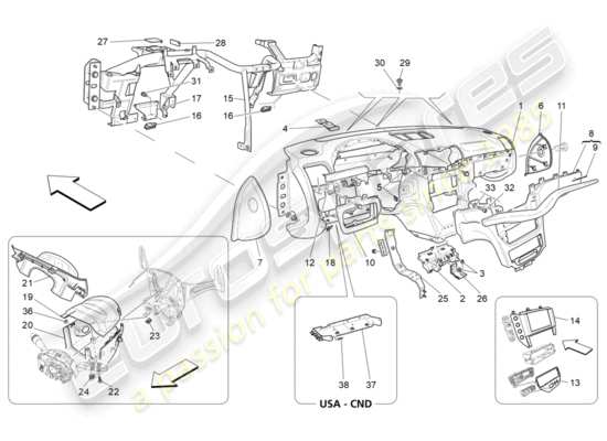 a part diagram from the Maserati Granturismo Sport parts catalogue