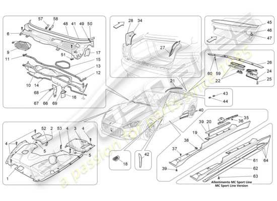 a part diagram from the Maserati Granturismo Sport parts catalogue