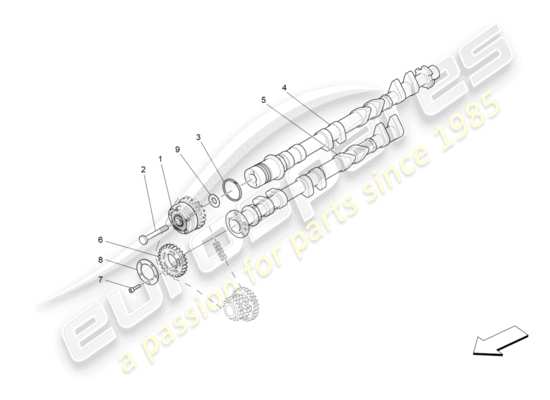 a part diagram from the Maserati Granturismo Sport parts catalogue