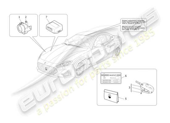 a part diagram from the Maserati Granturismo Sport parts catalogue