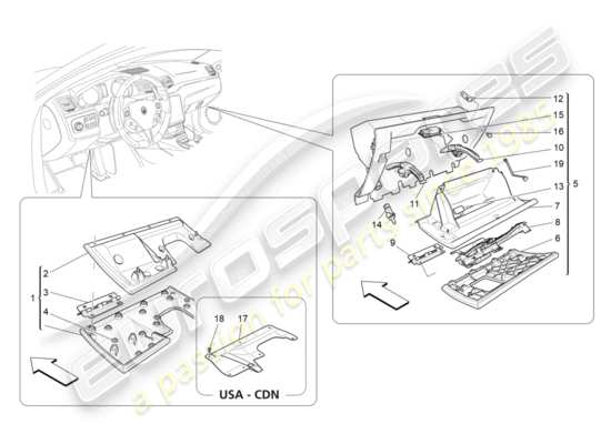 a part diagram from the Maserati GRANTURISMO S (2019) parts catalogue