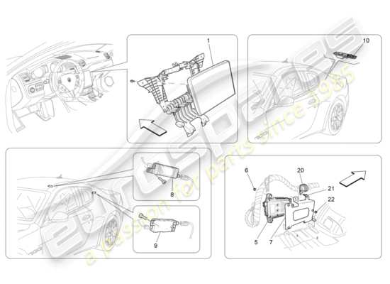 a part diagram from the Maserati Granturismo Sport parts catalogue