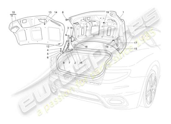 a part diagram from the Maserati Granturismo Sport parts catalogue