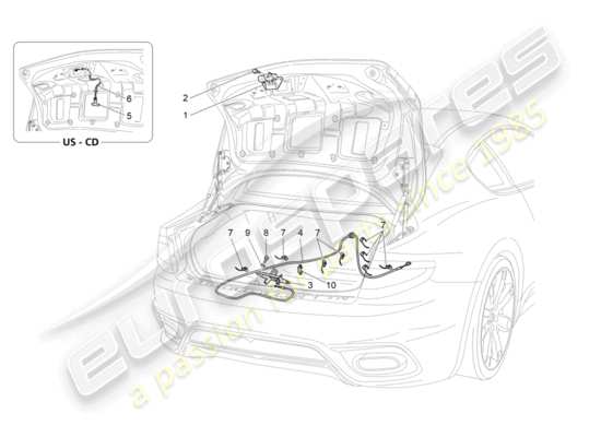 a part diagram from the Maserati Granturismo Sport parts catalogue