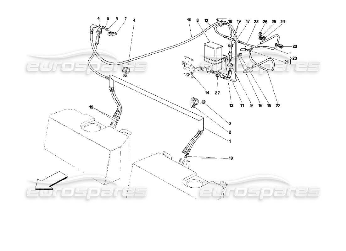 Ferrari 512 M anti-evaporative emission control system Part Diagram