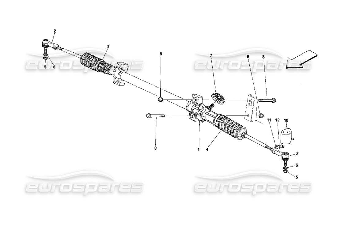 Ferrari 512 M Steering Box and Linkage Part Diagram