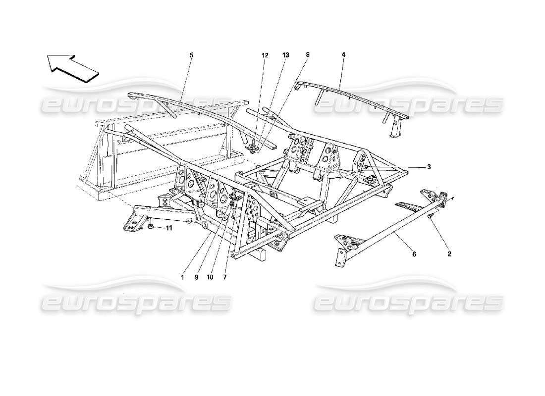 Ferrari 512 M Rear Frame Parts Diagram