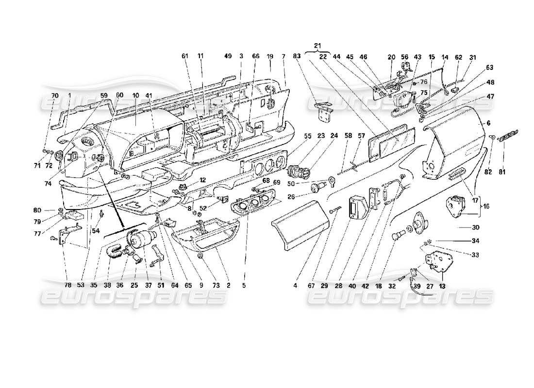 Ferrari 512 M DASHBOARD Parts Diagram