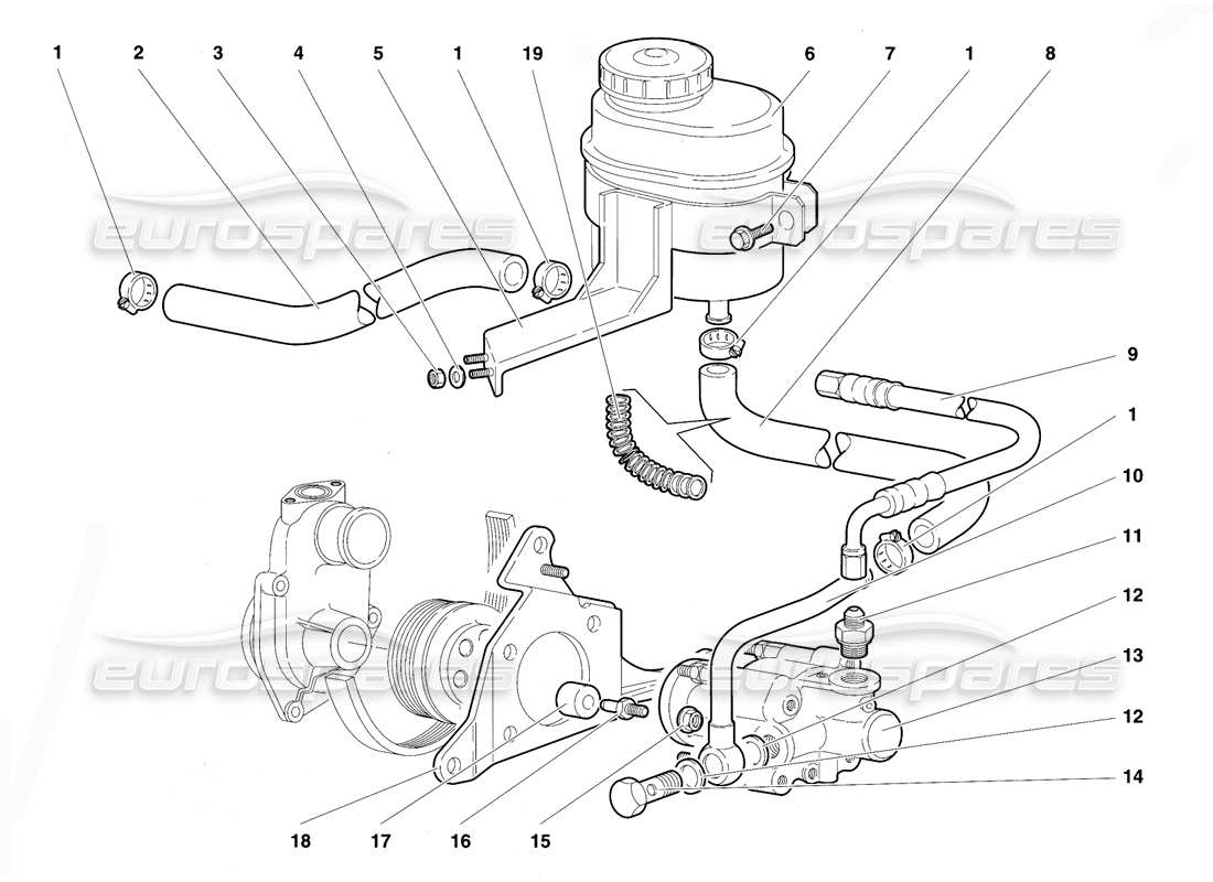 Lamborghini Diablo VT (1994) Steering Parts Diagram