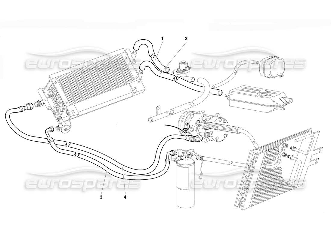 Lamborghini Diablo VT (1994) Climate Control (Valid for RH D. Version - April 1994) Parts Diagram