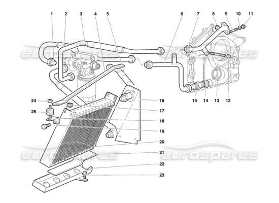 a part diagram from the Lamborghini Diablo parts catalogue