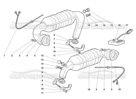 a part diagram from the Lamborghini Diablo parts catalogue