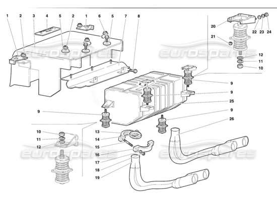 a part diagram from the Lamborghini Diablo parts catalogue