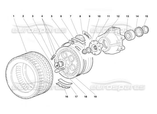 a part diagram from the Lamborghini Diablo parts catalogue