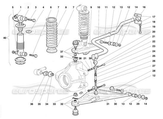 a part diagram from the Lamborghini Diablo parts catalogue