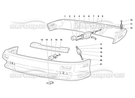 a part diagram from the Lamborghini Diablo parts catalogue