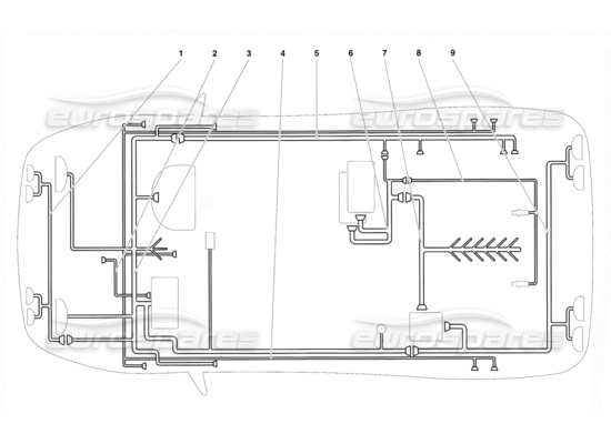 a part diagram from the Lamborghini Diablo parts catalogue