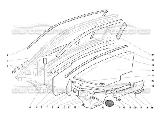 a part diagram from the Lamborghini Diablo parts catalogue