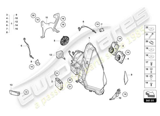 a part diagram from the Lamborghini Aventador LP700-4 parts catalogue