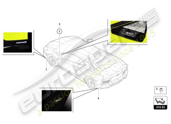 a part diagram from the Lamborghini Aventador LP720-4 parts catalogue