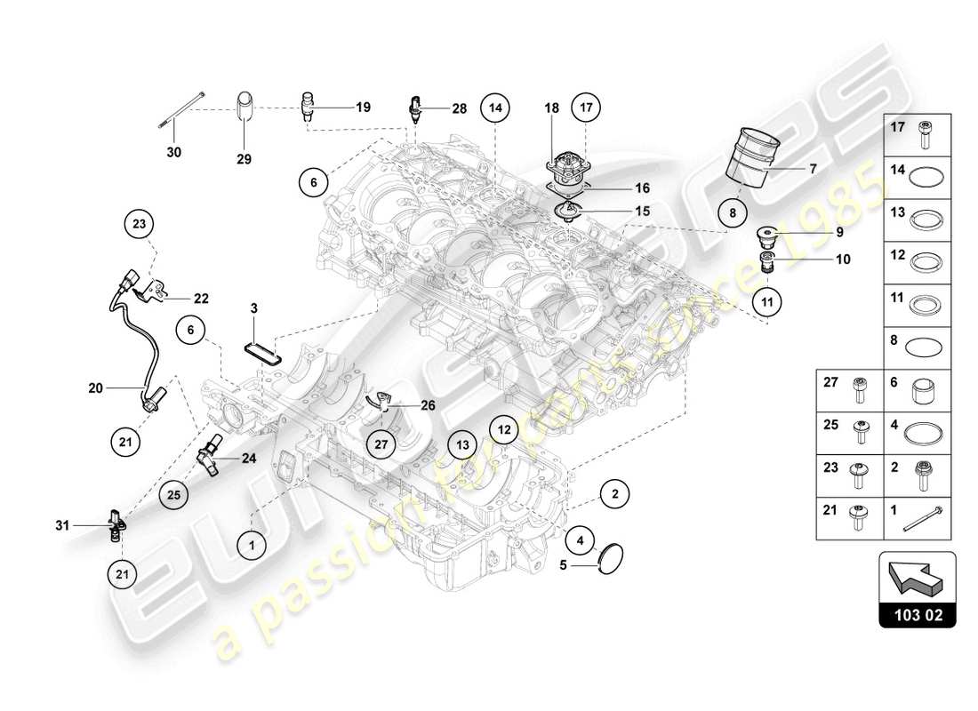 Lamborghini LP740-4 S COUPE (2018) oil sump Part Diagram