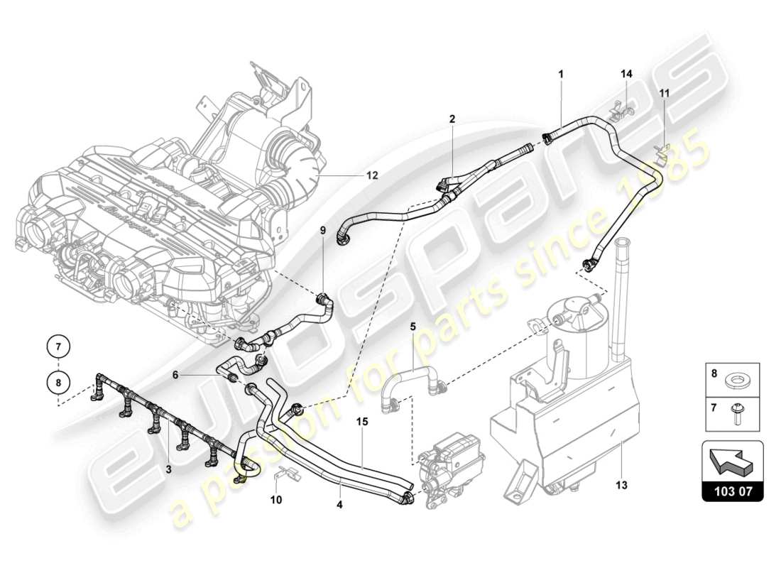 Lamborghini LP740-4 S COUPE (2018) ventilation for cylinder head cover from vin CLA00325 Parts Diagram