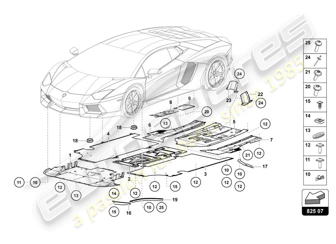 Lamborghini LP740-4 S COUPE (2018) TRIM PANEL FOR FRAME LOWER SECTION Part Diagram