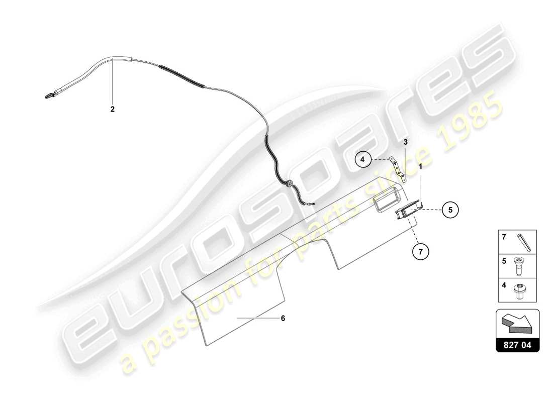 Lamborghini LP740-4 S COUPE (2018) RELEASE LEVER Part Diagram