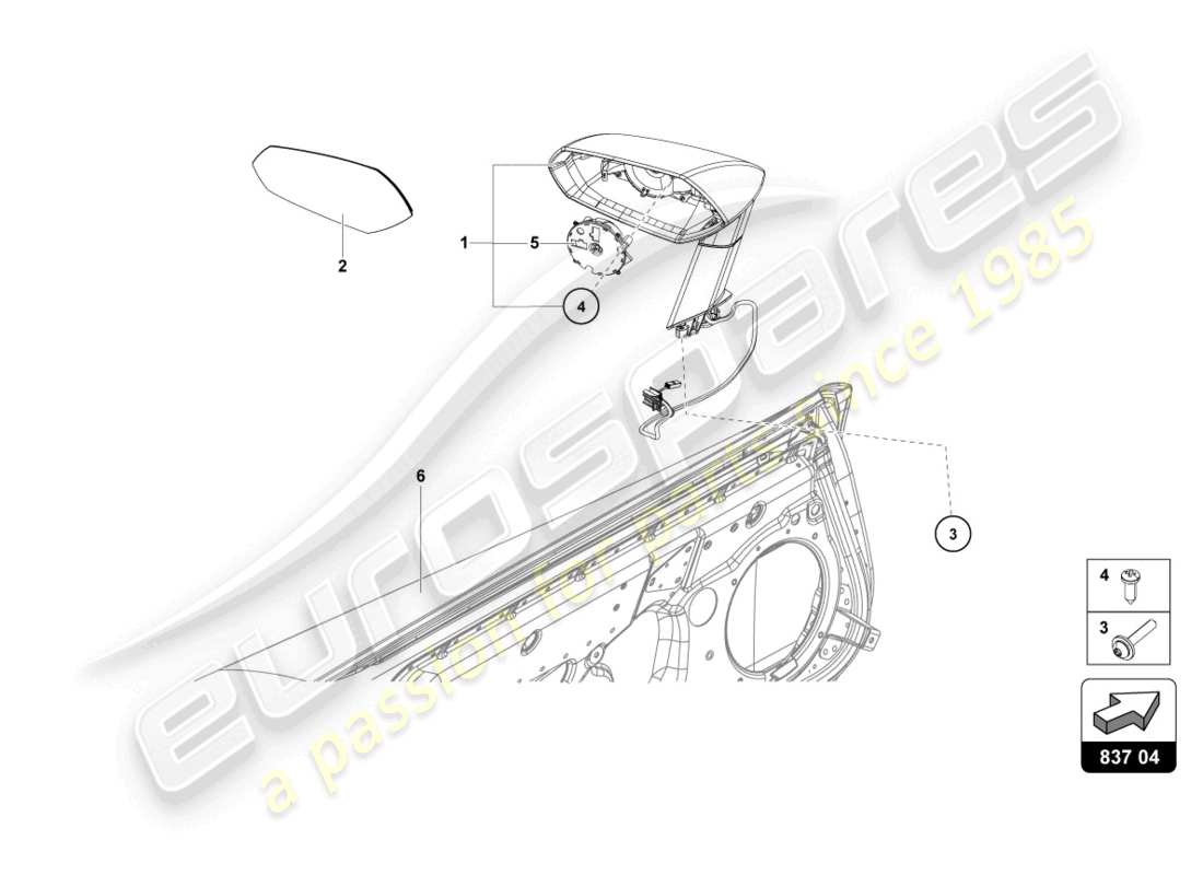 Lamborghini LP740-4 S COUPE (2018) EXTERIOR MIRROR Part Diagram