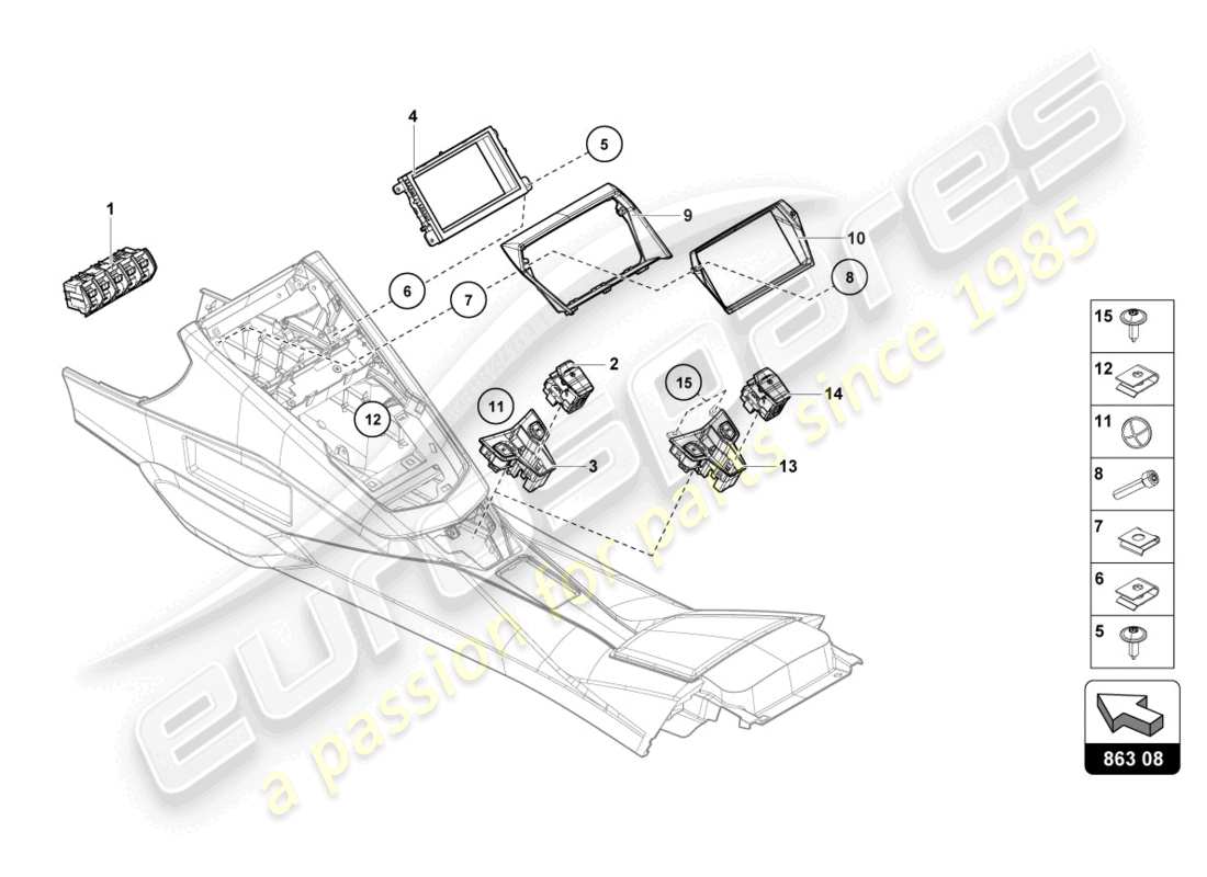 Lamborghini LP740-4 S COUPE (2018) SWITCH UNIT Part Diagram