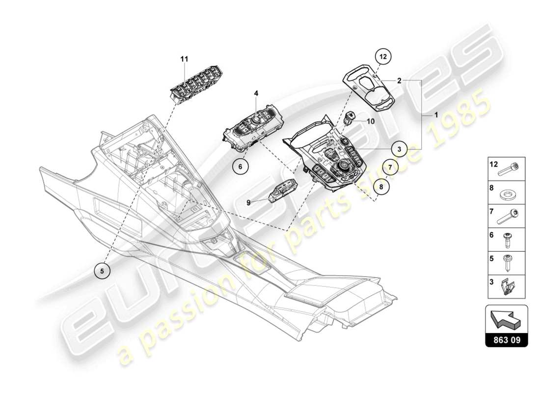 Lamborghini LP740-4 S COUPE (2018) SWITCH UNIT Part Diagram