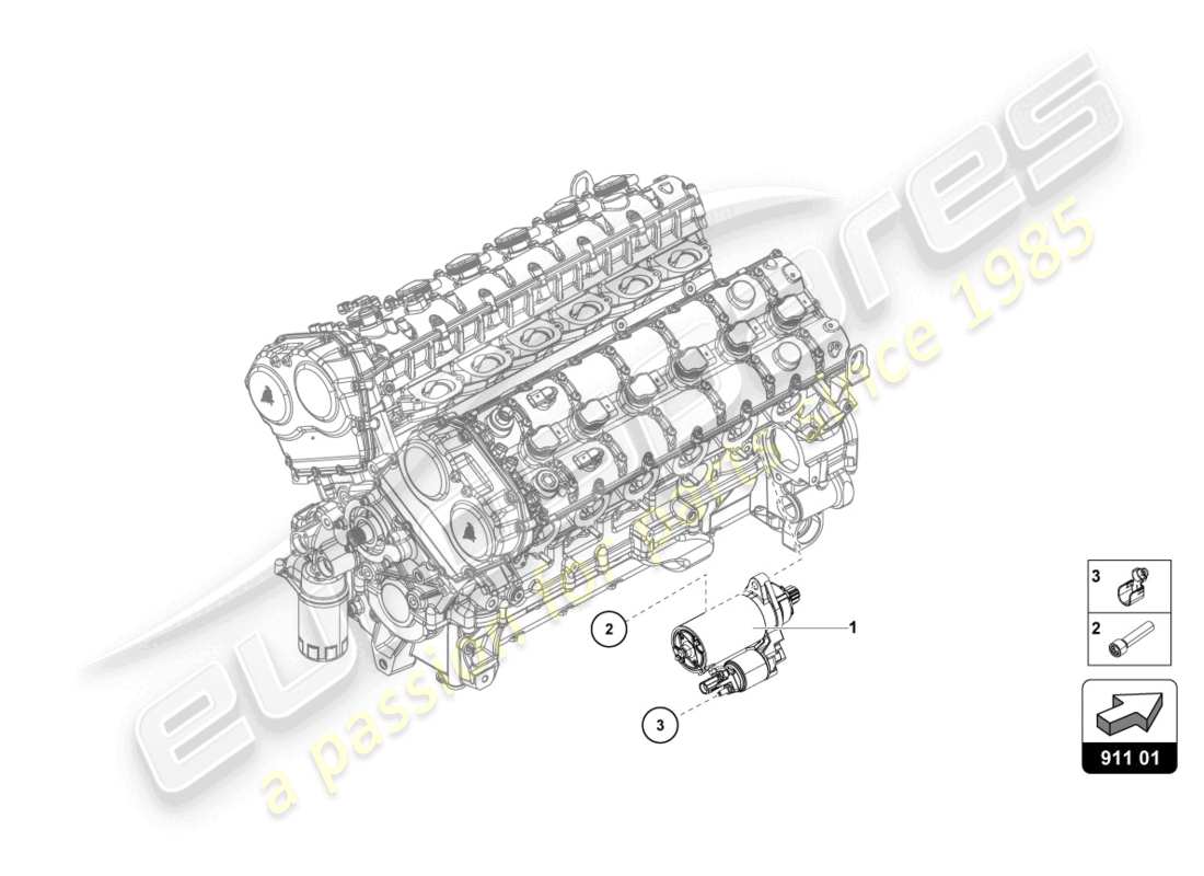 Lamborghini LP740-4 S COUPE (2018) STARTER Part Diagram