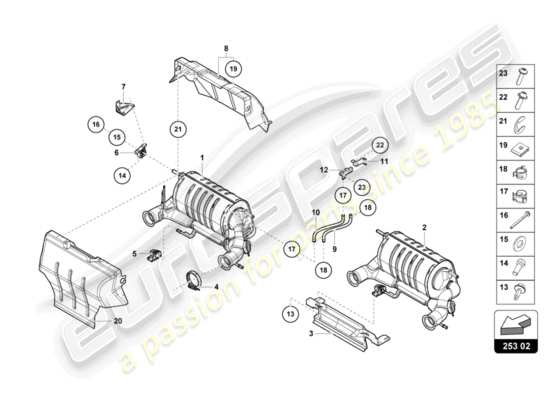 a part diagram from the Lamborghini LP740-4 S COUPE (2018) parts catalogue