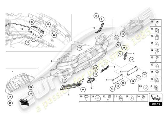 a part diagram from the Lamborghini LP740-4 S COUPE (2018) parts catalogue