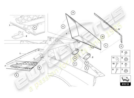 a part diagram from the Lamborghini LP740-4 S COUPE (2018) parts catalogue