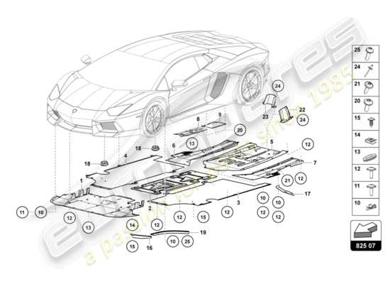 a part diagram from the Lamborghini LP740-4 S ROADSTER (2019) parts catalogue