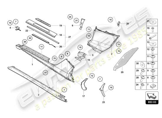 a part diagram from the Lamborghini LP740-4 S ROADSTER (2019) parts catalogue
