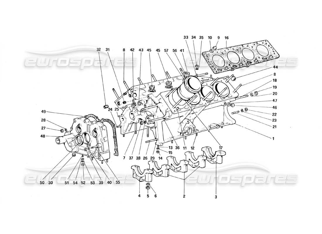 Ferrari 328 (1988) crankcase Parts Diagram