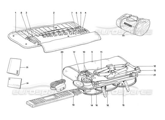 a part diagram from the Ferrari 328 parts catalogue