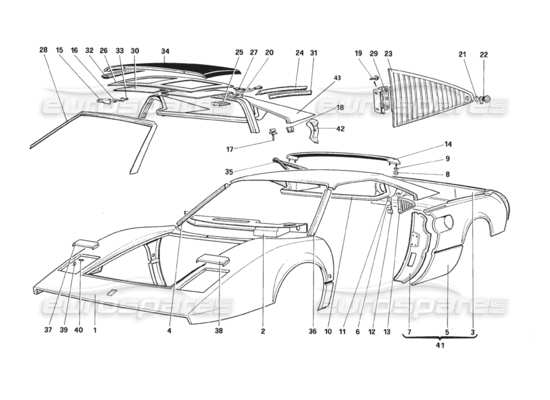 a part diagram from the Ferrari 328 parts catalogue