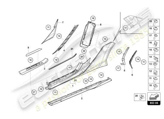 a part diagram from the Lamborghini Sian parts catalogue