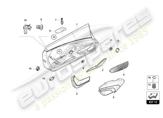 a part diagram from the Lamborghini Sian parts catalogue