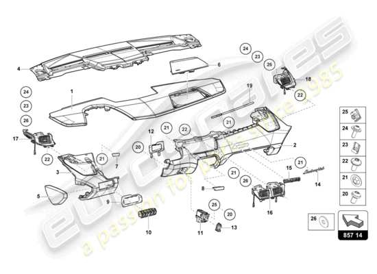 a part diagram from the Lamborghini Sian parts catalogue